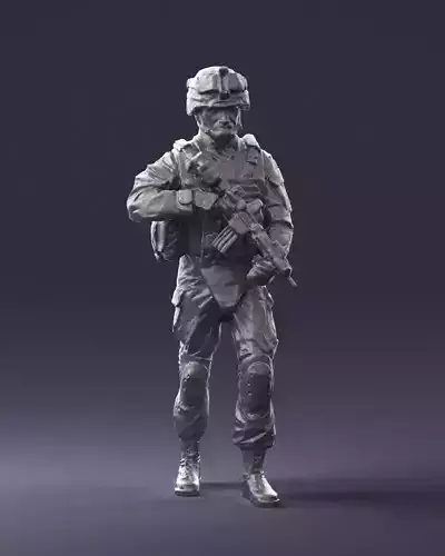 000640 Modern Soldier Figure Tactical STL 3D Scan