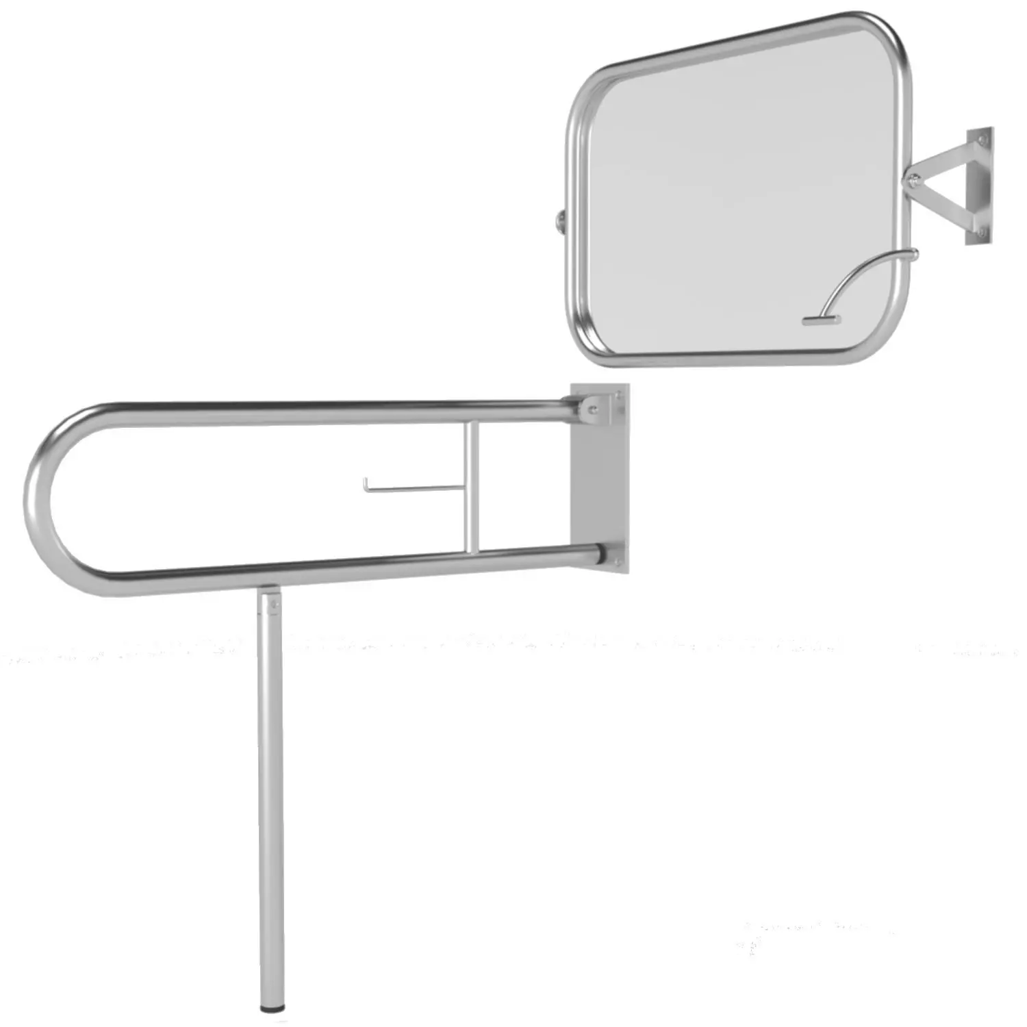 Handrail and tilting mirror for disabled people 3D model
