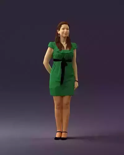 Woman in gree dress 0748