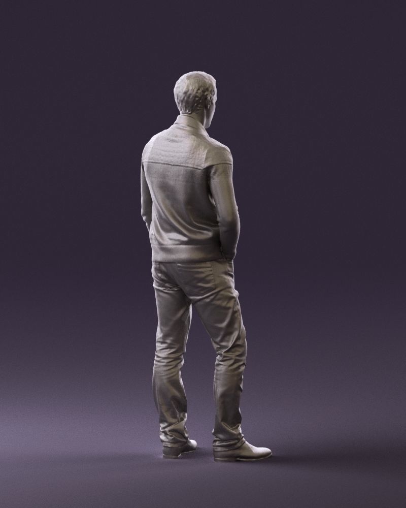 Man in black white long sleeve sweater 0757 3D Print Ready 3D print model_10