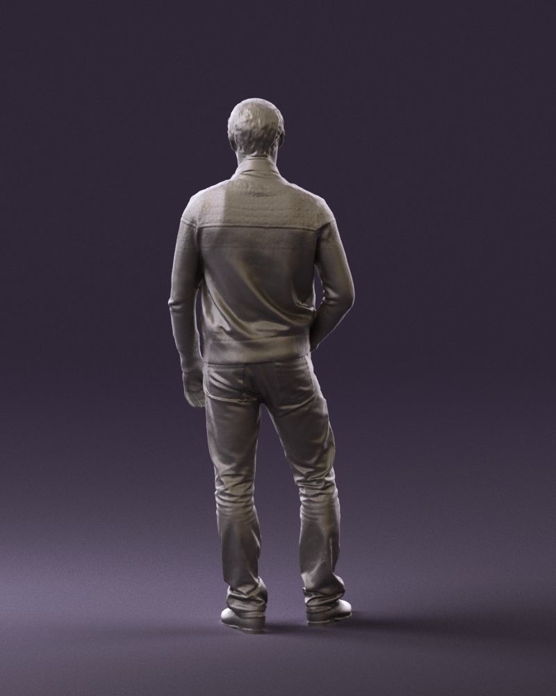 Man in black white long sleeve sweater 0757 3D Print Ready 3D print model_12