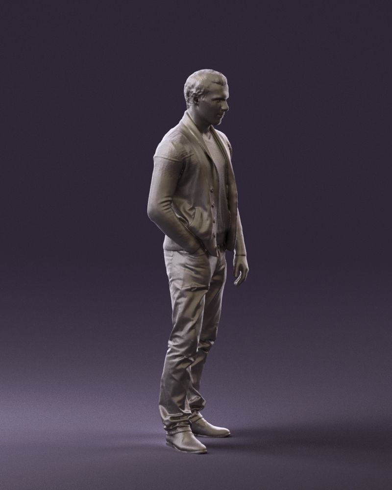 Man in black white long sleeve sweater 0757 3D Print Ready 3D print model_6