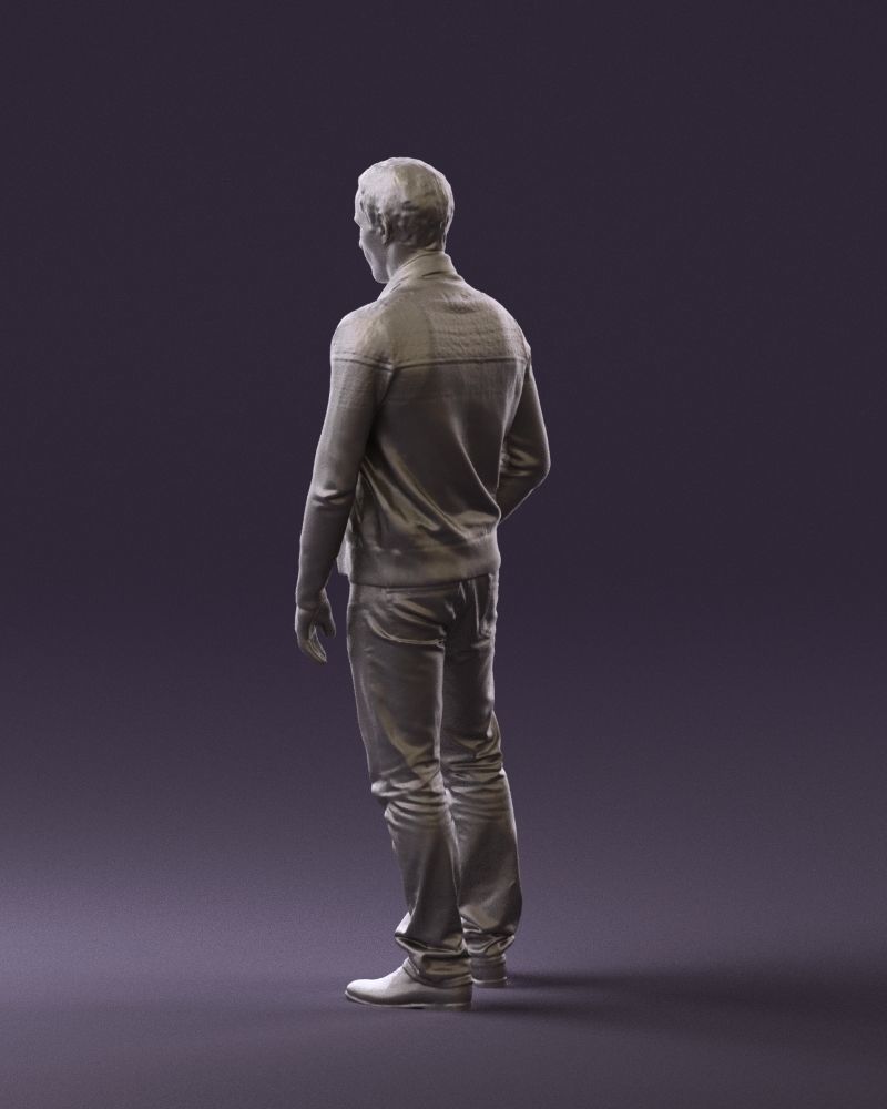 Man in black white long sleeve sweater 0757 3D Print Ready 3D print model_14