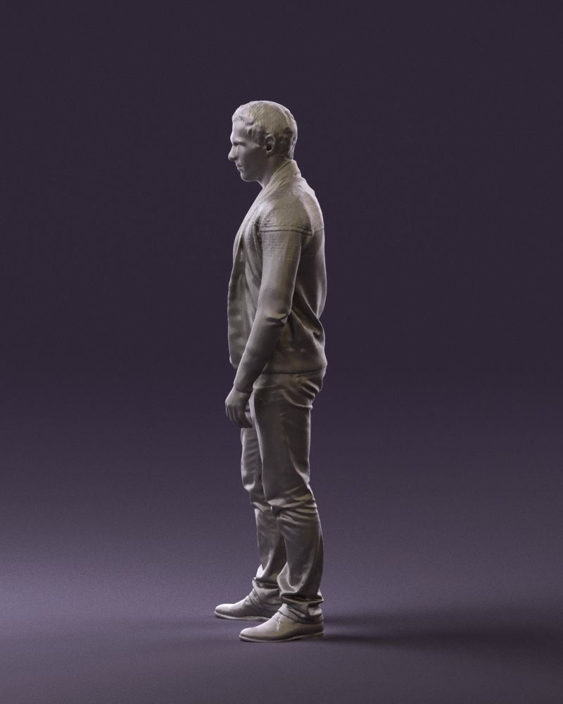 Man in black white long sleeve sweater 0757 3D Print Ready 3D print model_16