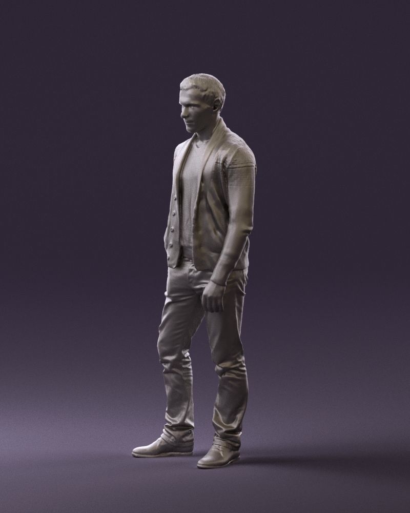 Man in black white long sleeve sweater 0757 3D Print Ready 3D print model_18