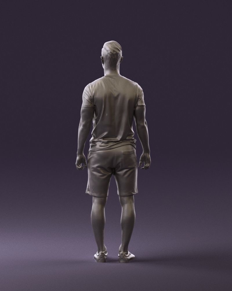 Man in blue shirt turquoise 0770 3D Print Ready 3D print model_12