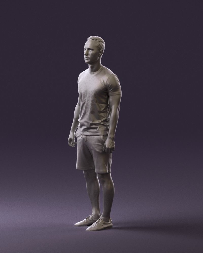 Man in blue shirt turquoise 0770 3D Print Ready 3D print model_18