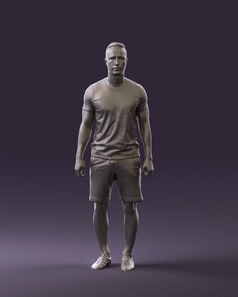 Man in blue shirt turquoise 0770 3D Print Ready 3D print model_22