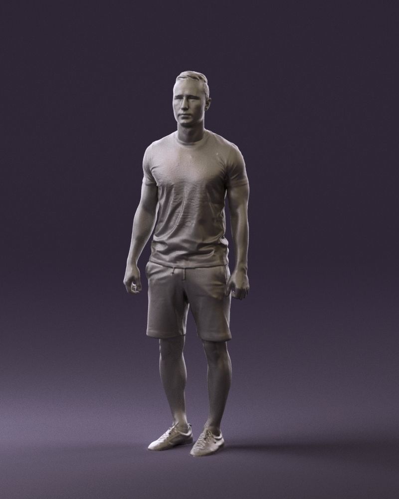Man in blue shirt turquoise 0770 3D Print Ready 3D print model_20