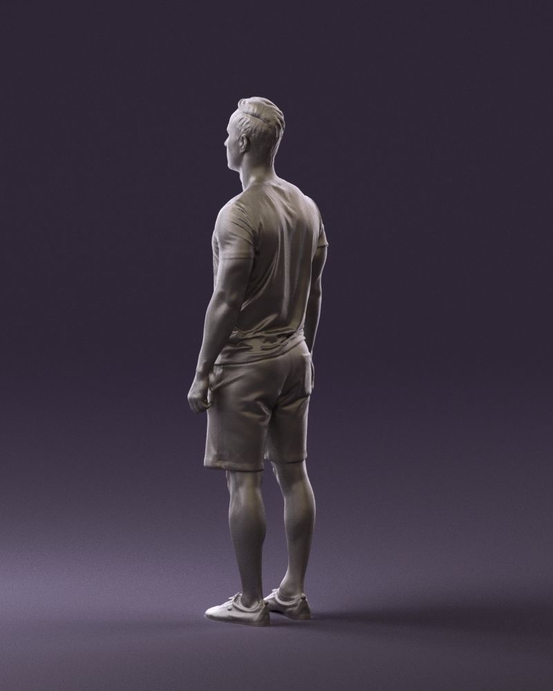 Man in blue shirt turquoise 0770 3D Print Ready 3D print model_14