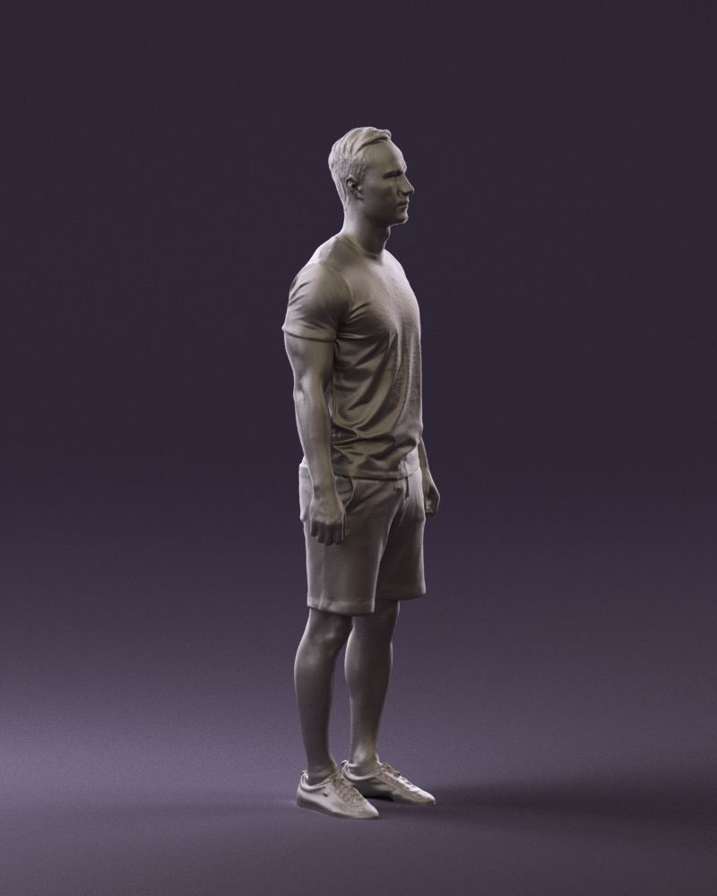 Man in blue shirt turquoise 0770 3D Print Ready 3D print model_6