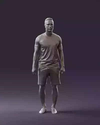 Man in blue shirt turquoise 0770 3D Print Ready 3D print model