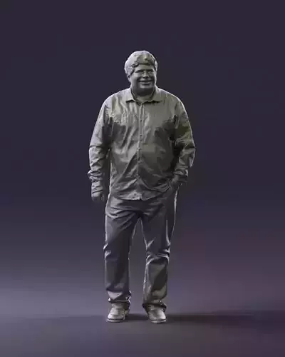 Man in plaid green tshirt 0760 3D Print Ready