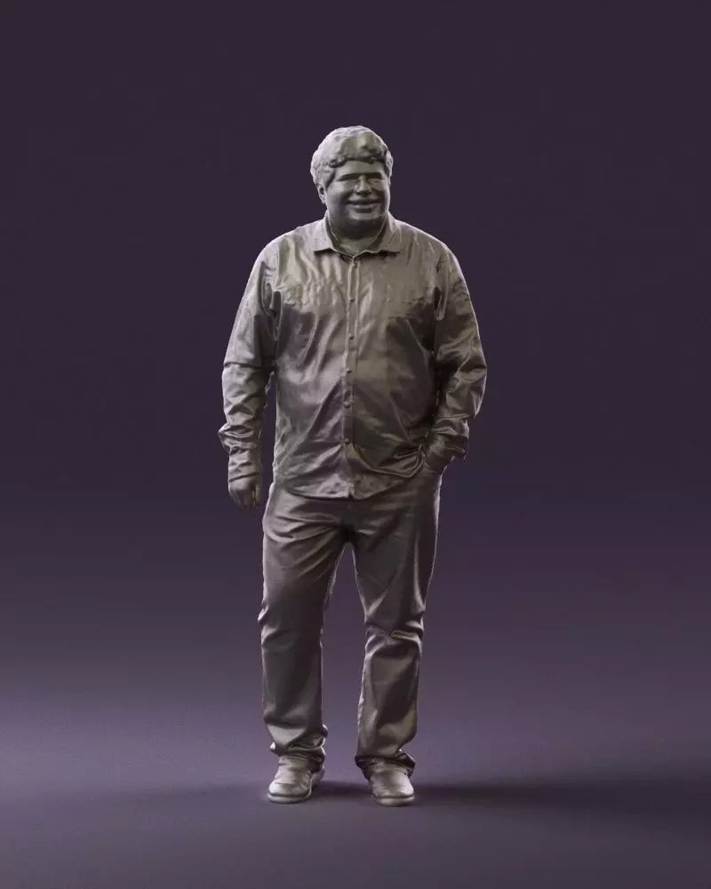 Man in plaid green tshirt 0760 3D Print Ready 3D print model_0