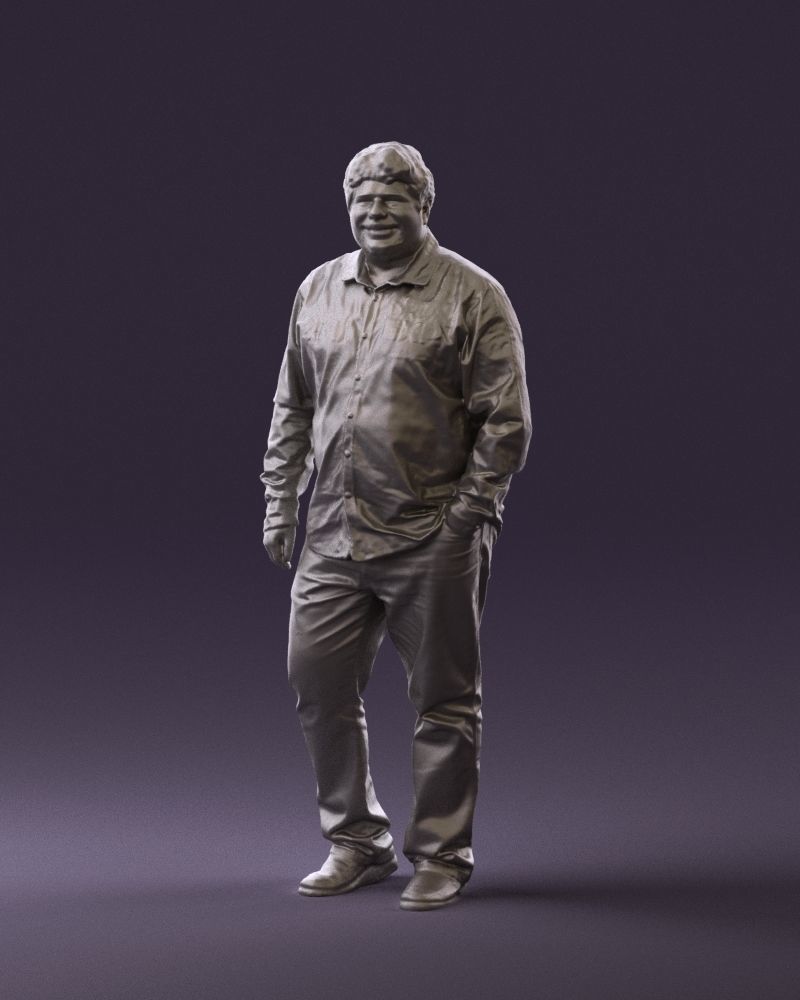 Man in plaid green tshirt 0760 3D Print Ready 3D print model_20