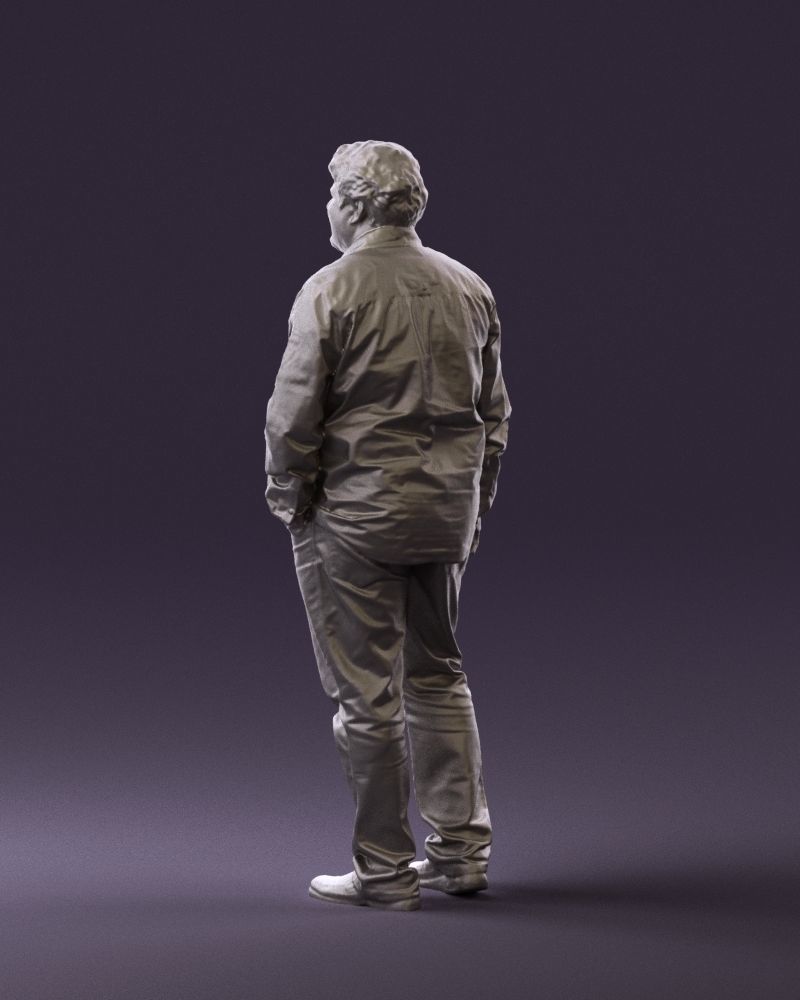 Man in plaid green tshirt 0760 3D Print Ready 3D print model_14