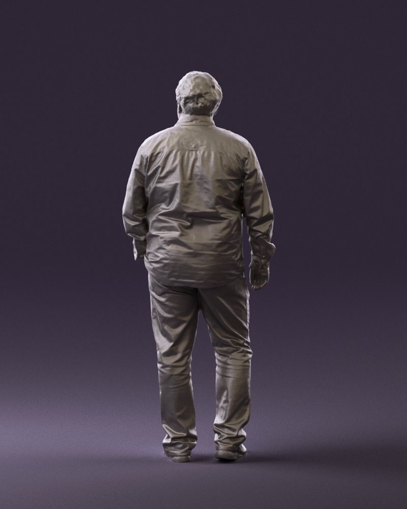 Man in plaid green tshirt 0760 3D Print Ready 3D print model_12