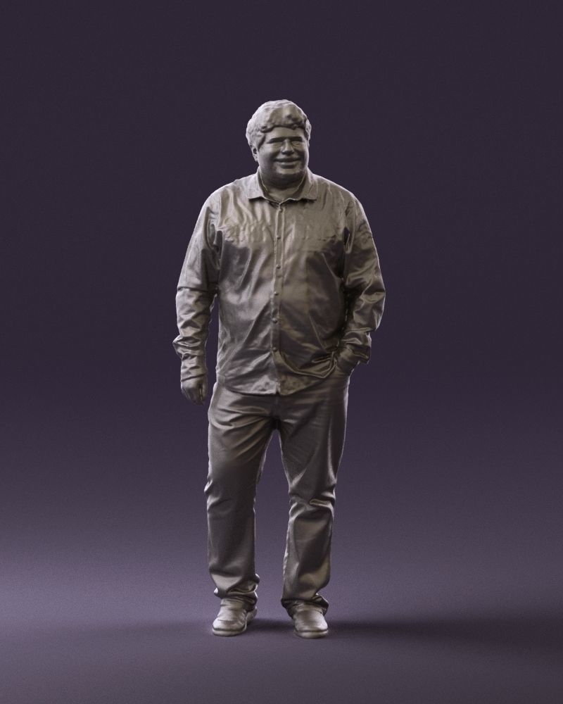 Man in plaid green tshirt 0760 3D Print Ready 3D print model_24