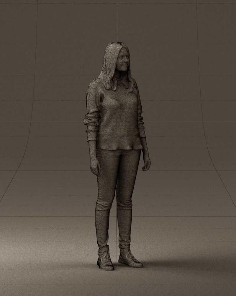 Woman in burgundy sweater 0759 3D model_8