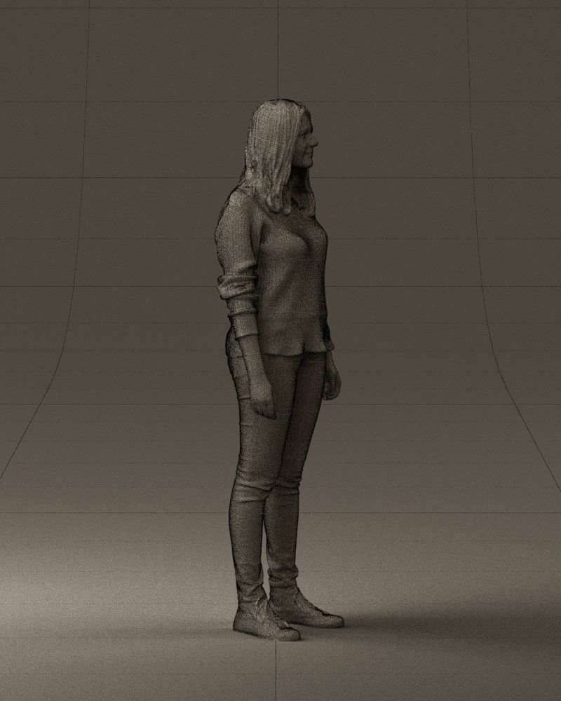 Woman in burgundy sweater 0759 3D model_11