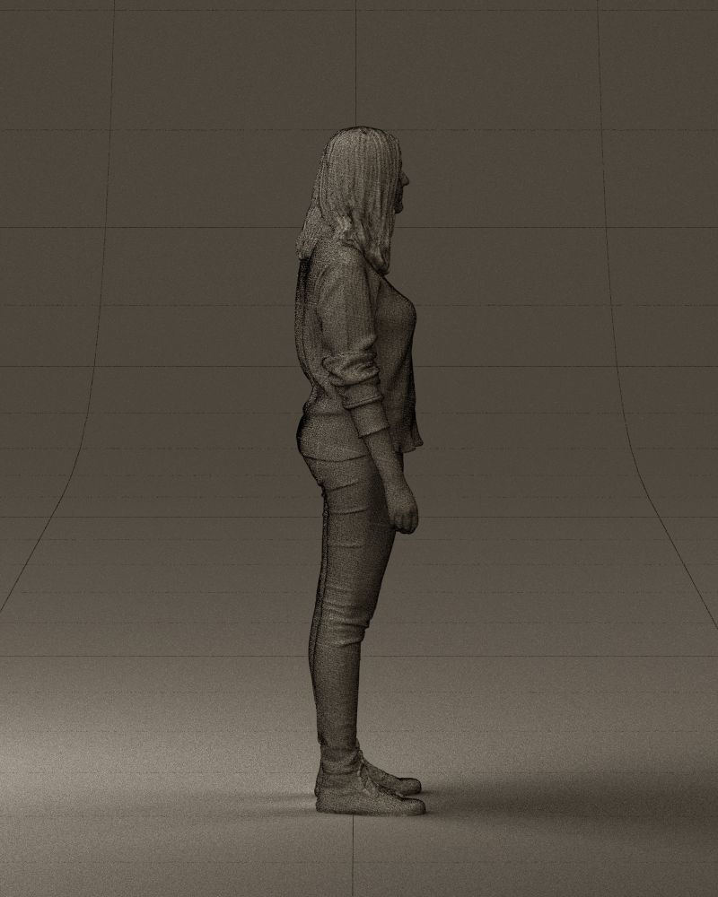 Woman in burgundy sweater 0759 3D model_14