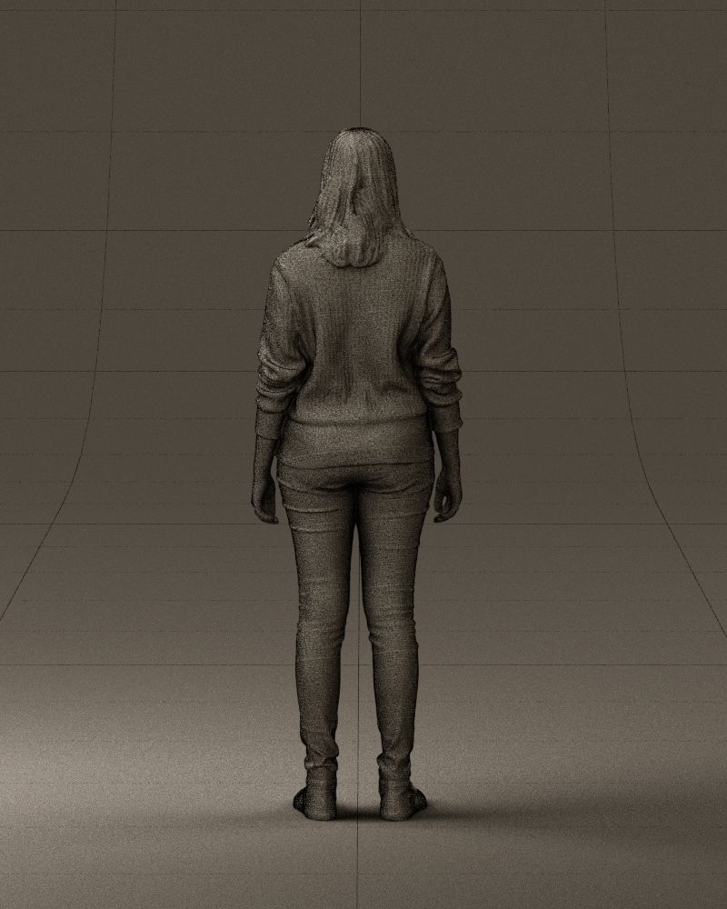 Woman in burgundy sweater 0759 3D model_20