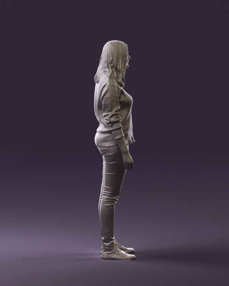 Woman in burgundy sweater 0759 3D model_13