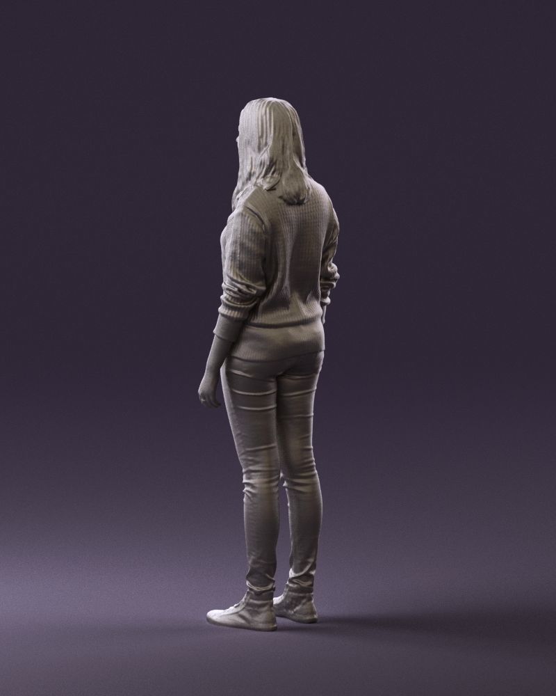Woman in burgundy sweater 0759 3D model_22
