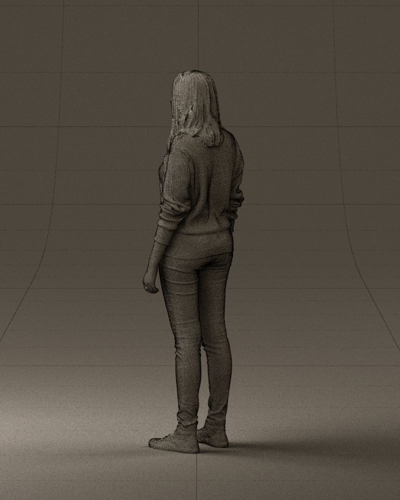 Woman in burgundy sweater 0759 3D model_23