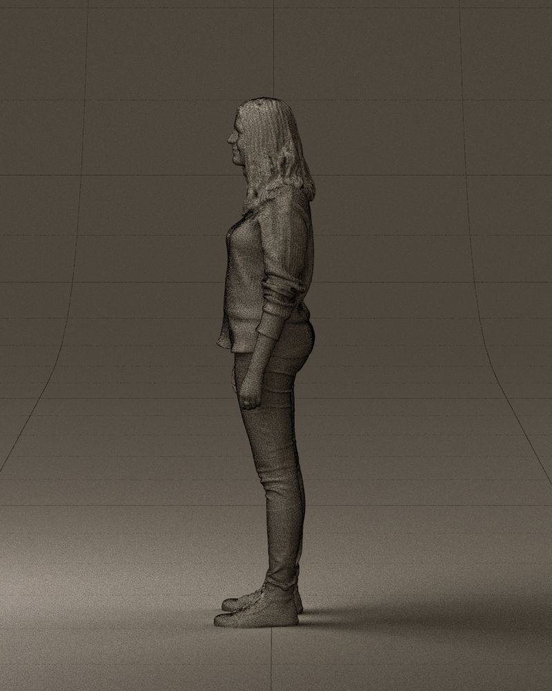 Woman in burgundy sweater 0759 3D model_26