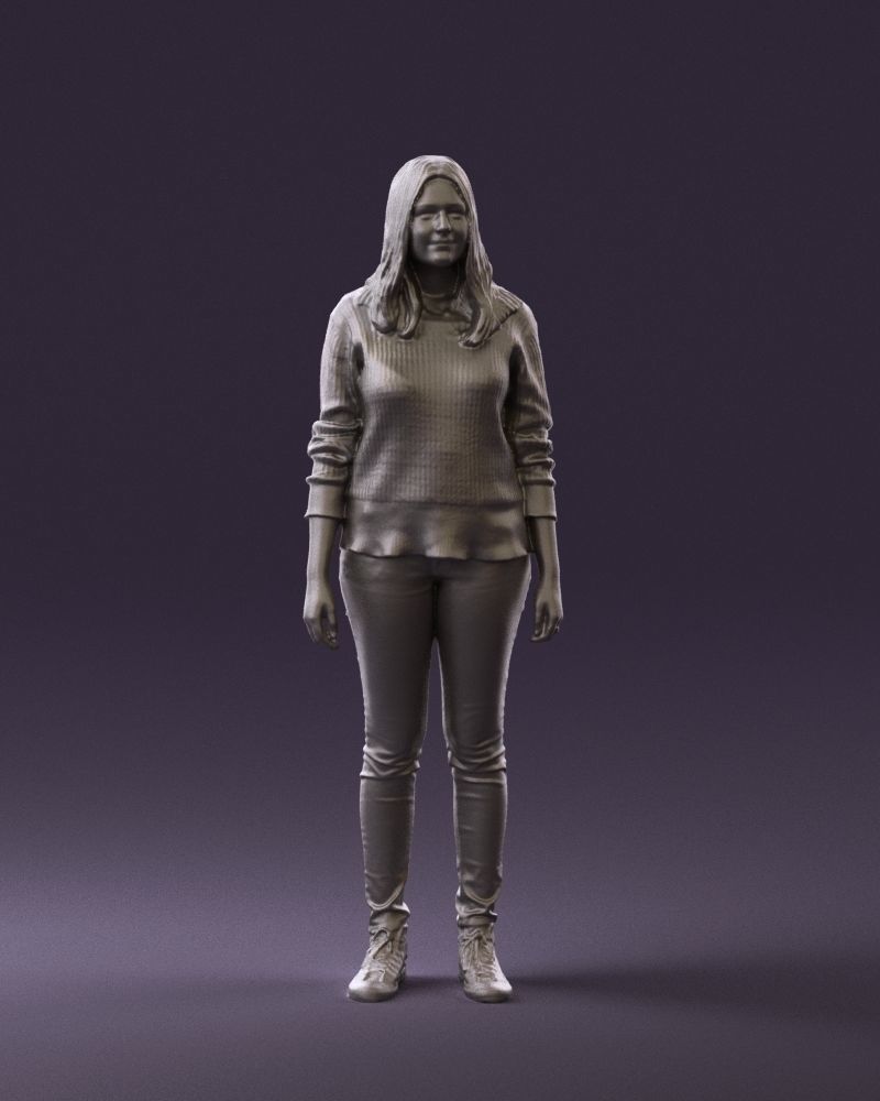 Woman in burgundy sweater 0759 3D Print Ready 3D print model_24