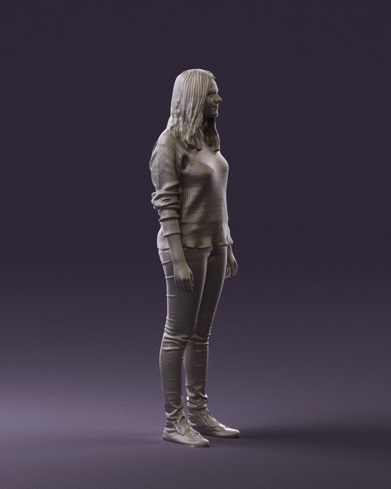 Woman in burgundy sweater 0759 3D Print Ready 3D print model_6