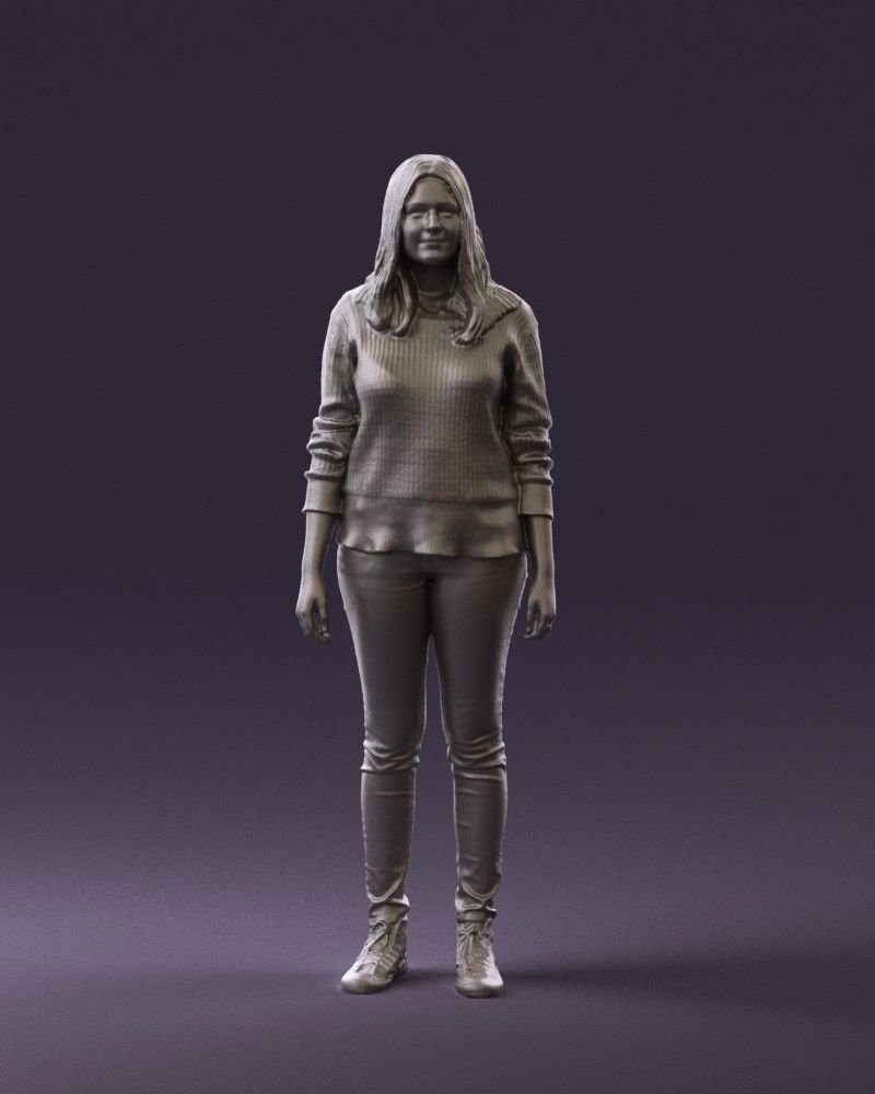 Woman in burgundy sweater 0759 3D Print Ready 3D print model_22