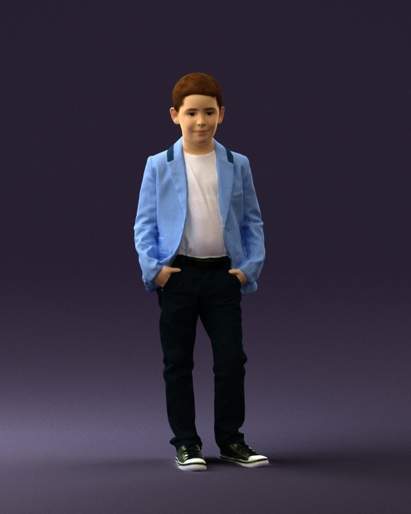 Young boy in bright blue blazer 0754 3D Print Ready 3D print model_23