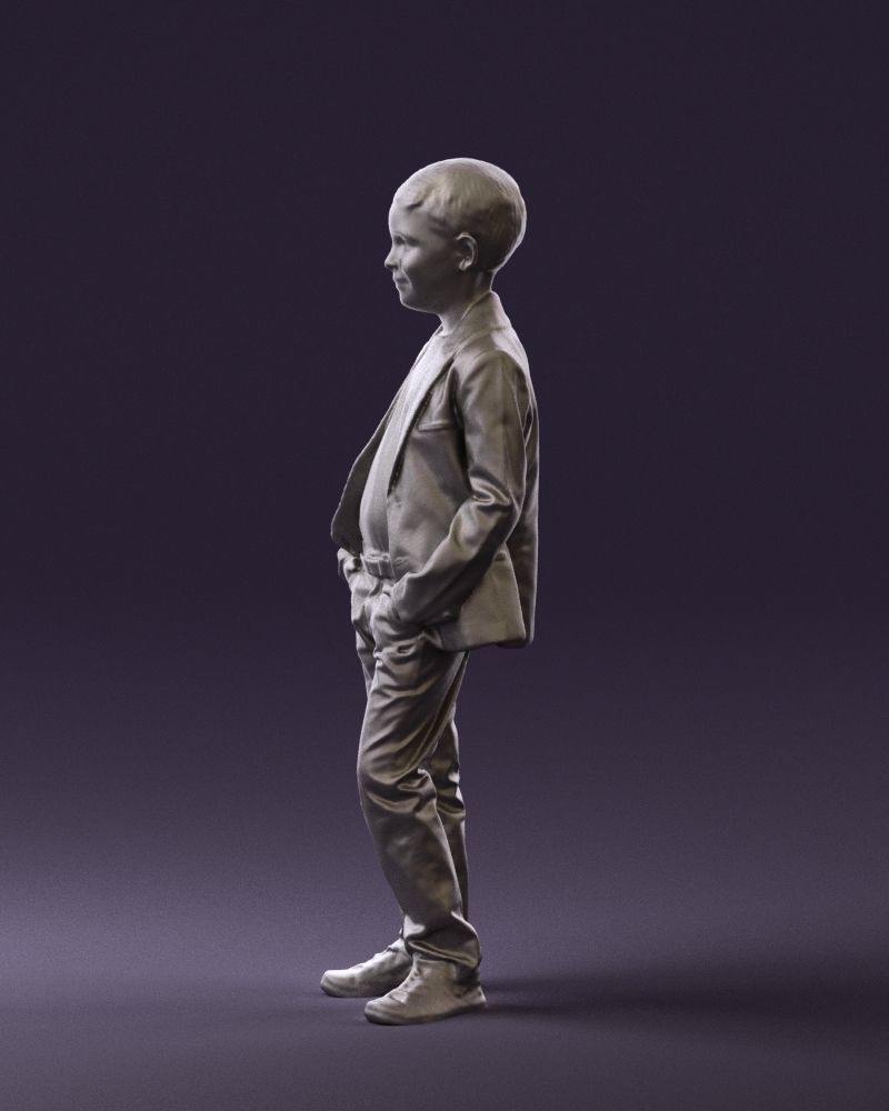 Young boy in bright blue blazer 0754 3D Print Ready 3D print model_16