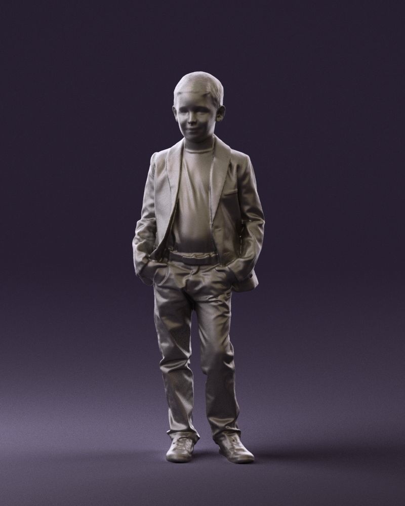 Young boy in bright blue blazer 0754 3D Print Ready 3D print model_20