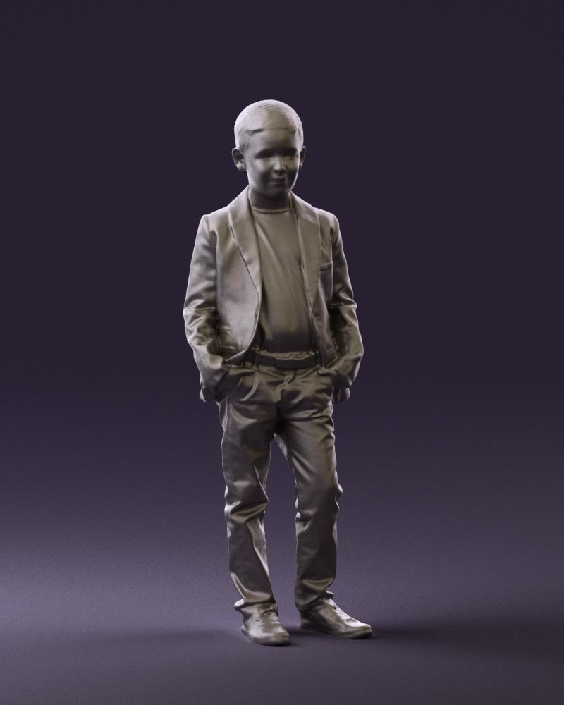 Young boy in bright blue blazer 0754 3D Print Ready 3D print model_24
