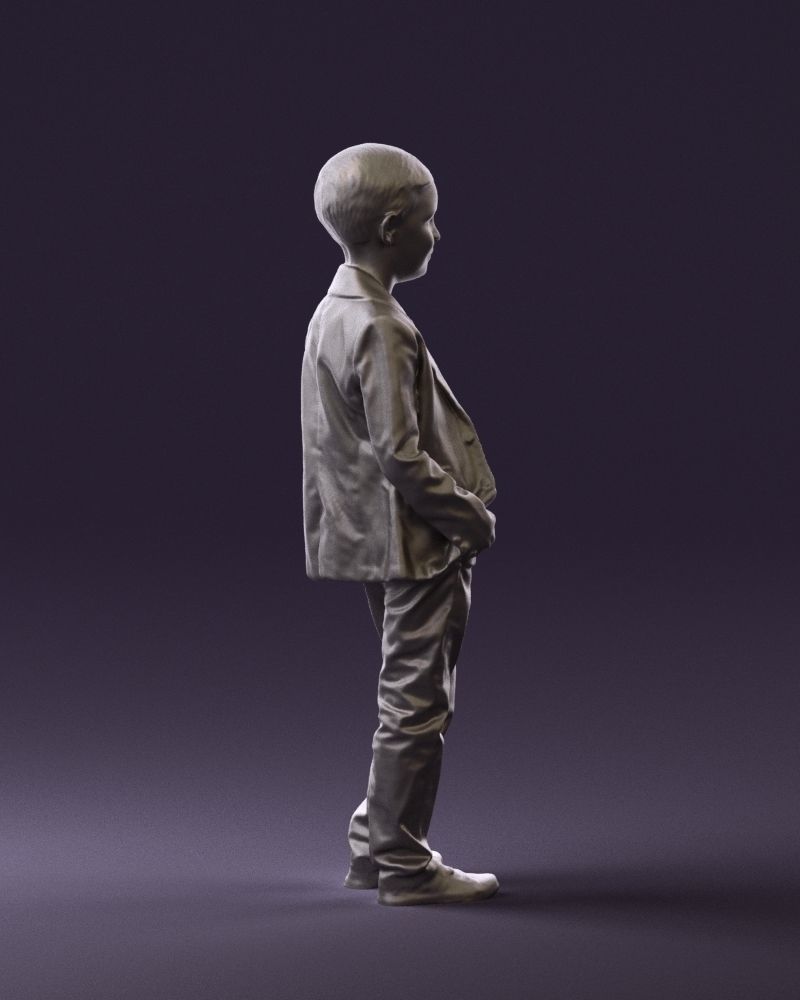 Young boy in bright blue blazer 0754 3D Print Ready 3D print model_8
