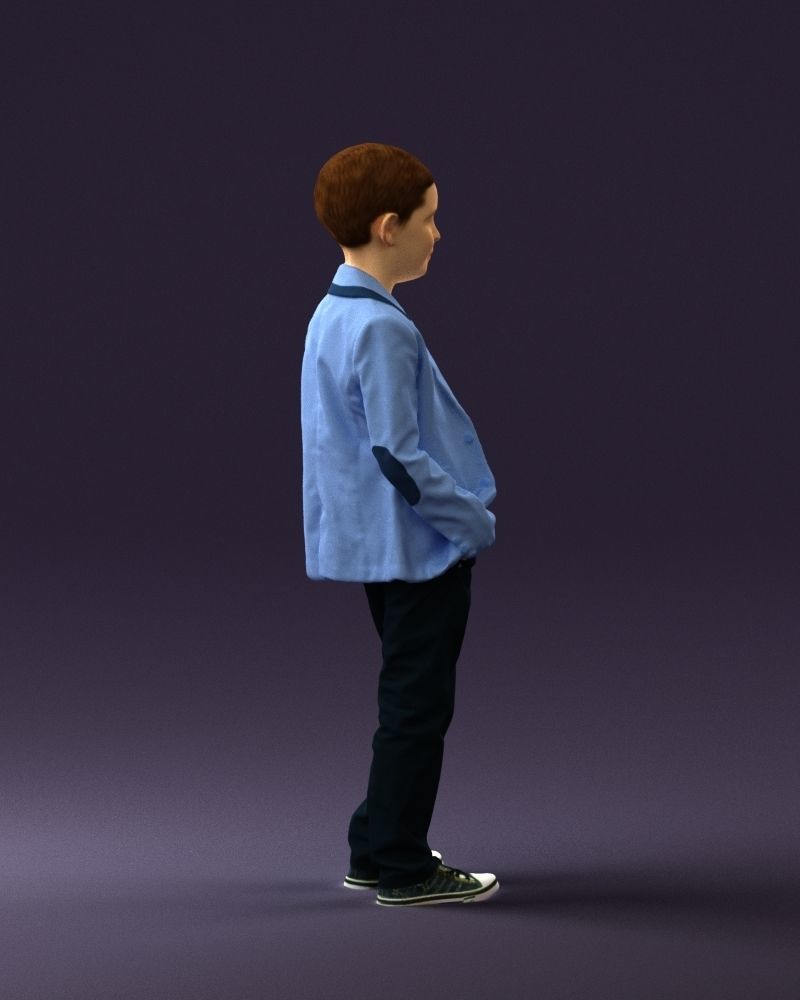 Young boy in bright blue blazer 0754 3D Print Ready 3D print model_9
