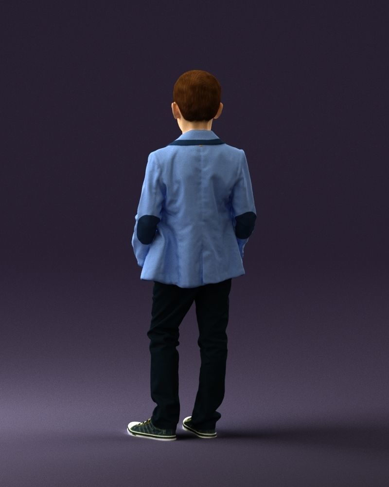 Young boy in bright blue blazer 0754 3D Print Ready 3D print model_13