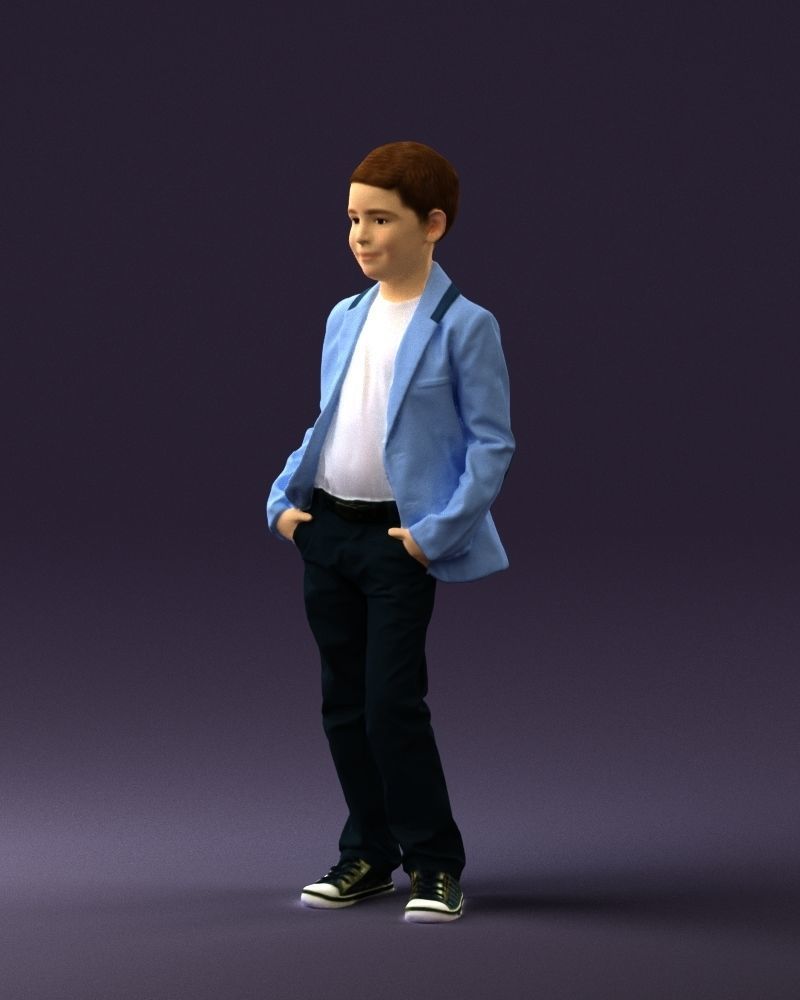 Young boy in bright blue blazer 0754 3D Print Ready 3D print model_19