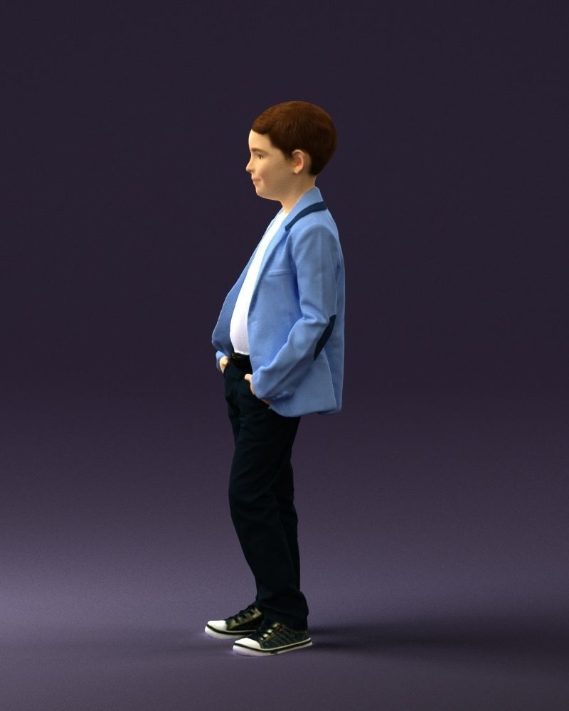 Young boy in bright blue blazer 0754 3D Print Ready 3D print model_17