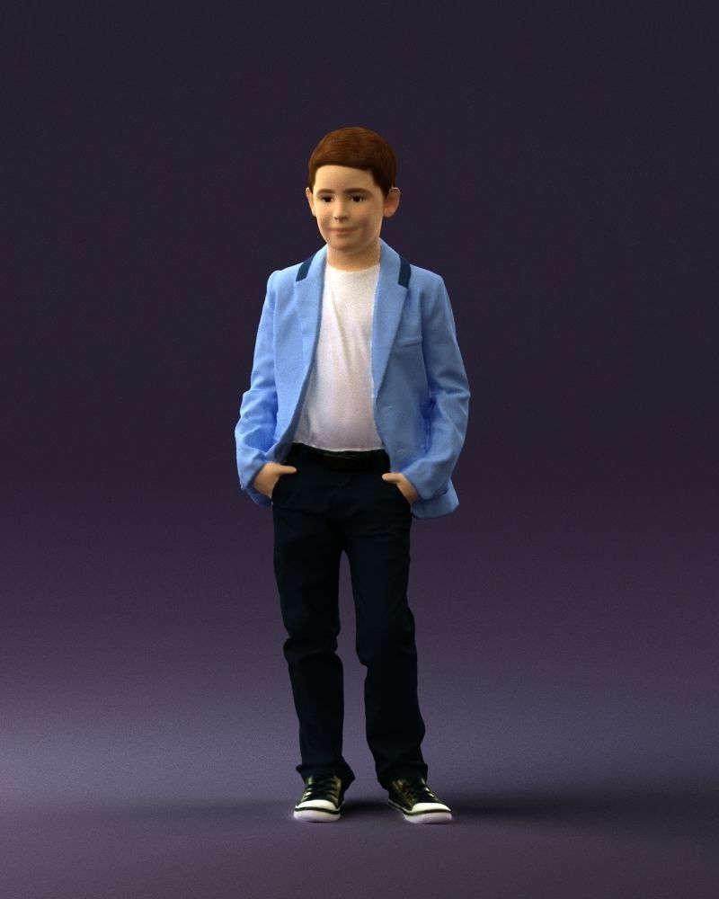 Young boy in bright blue blazer 0754 3D Print Ready 3D print model_21