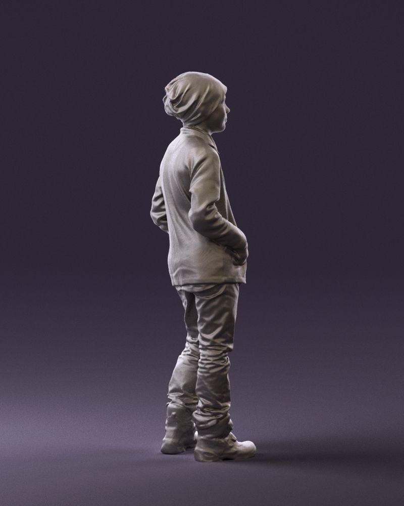 Young boy in long sleeve sweater 0763 3D Print Ready 3D print model_8