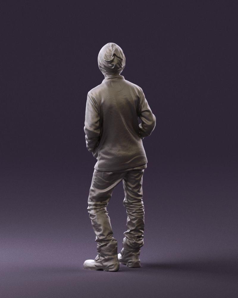 Young boy in long sleeve sweater 0763 3D Print Ready 3D print model_12