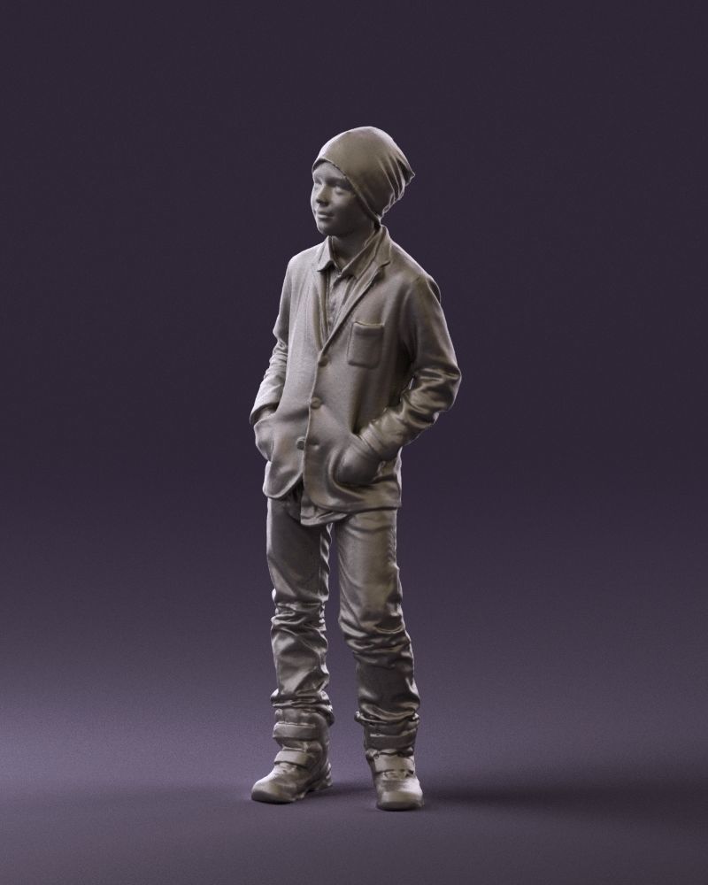 Young boy in long sleeve sweater 0763 3D Print Ready 3D print model_18