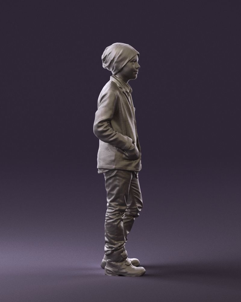 Young boy in long sleeve sweater 0763 3D Print Ready 3D print model_6