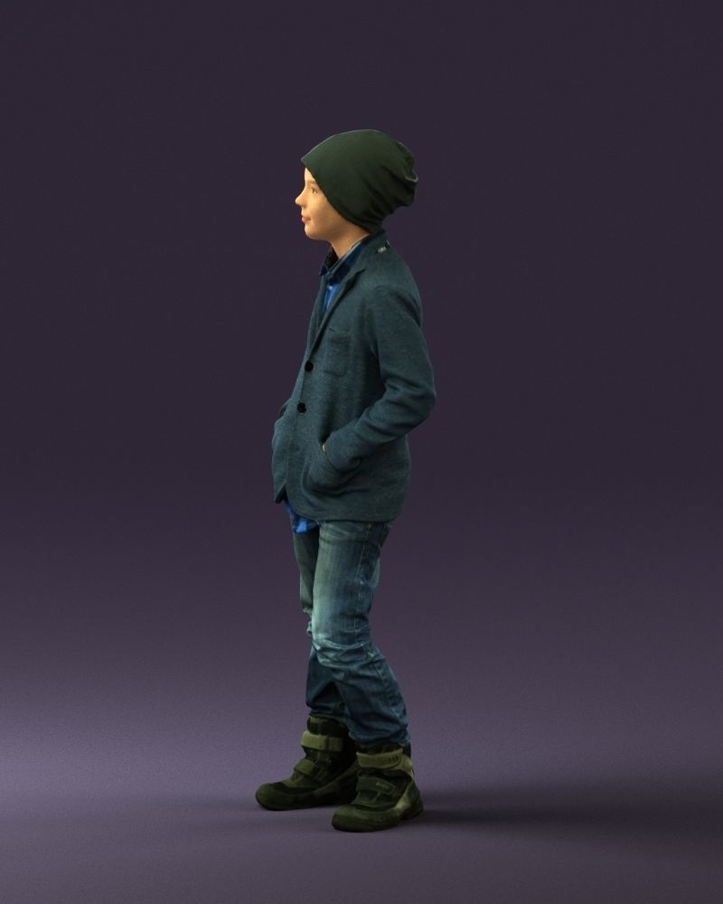Young boy in long sleeve sweater 0763 3D Print Ready 3D print model_17
