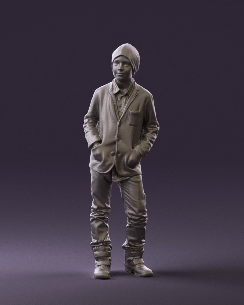 Young boy in long sleeve sweater 0763 3D Print Ready 3D print model_20
