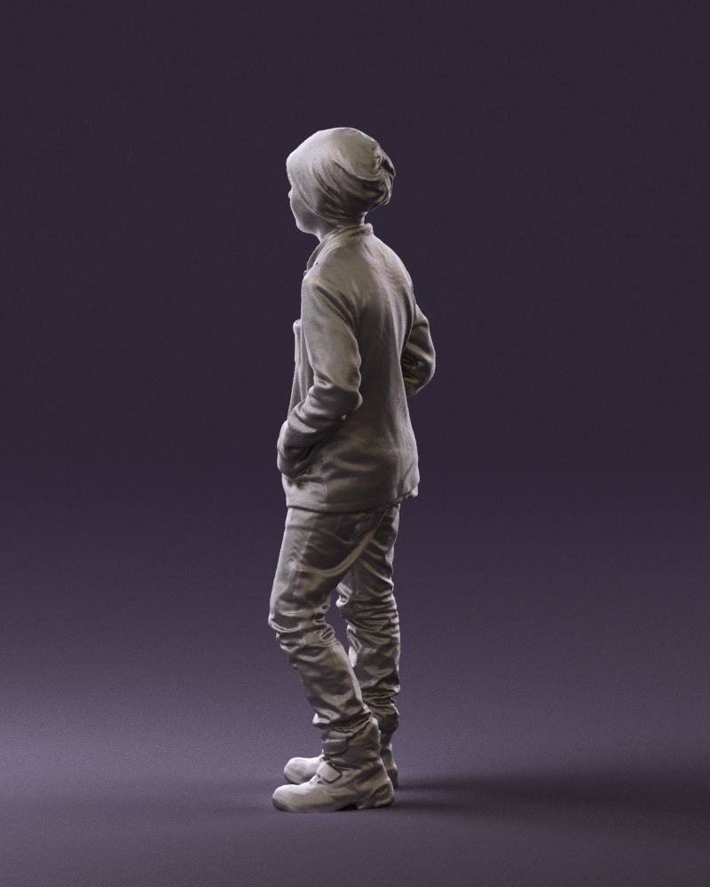 Young boy in long sleeve sweater 0763 3D Print Ready 3D print model_14